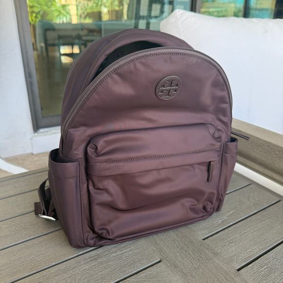 Last 1‼️Tory Burch 88368 Ella Nylon Backpack Lightweight TEMPRANILLO